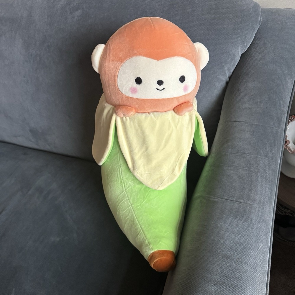 20" Takashoji Orange Monkey In Green Banana- NEW With Tags